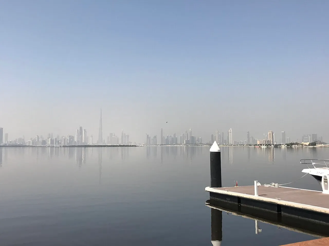 Dubai skyline seen from Dubai Creek Harbour
